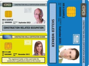 CRO Card / Yellow CSCS card / Blue FISS CSCS card